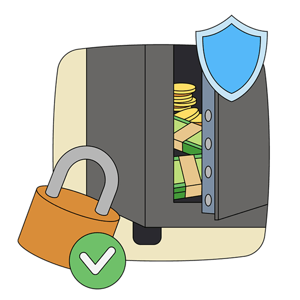 Financial security and protection illustration